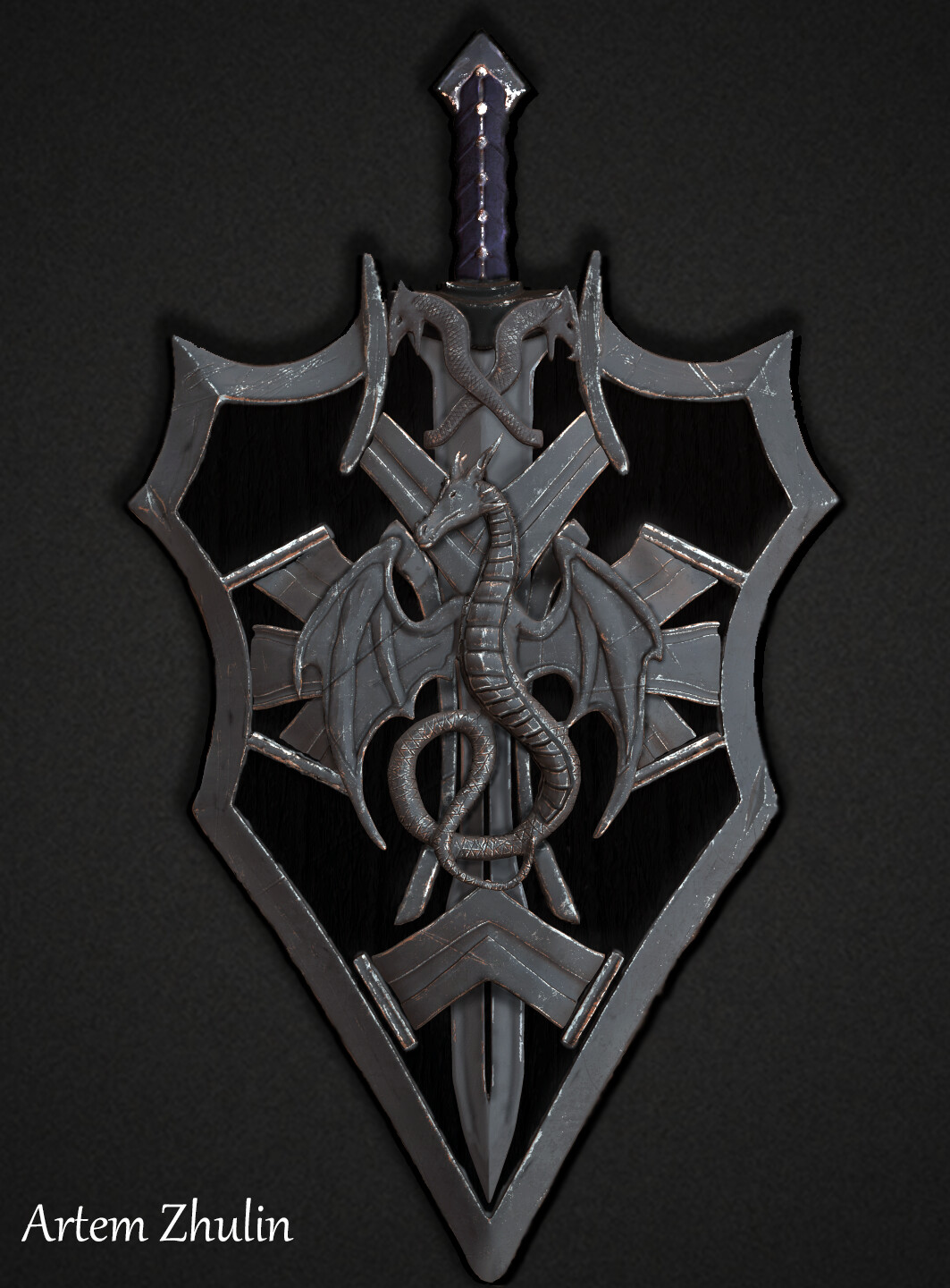 ArtStation Dragon shield and sword