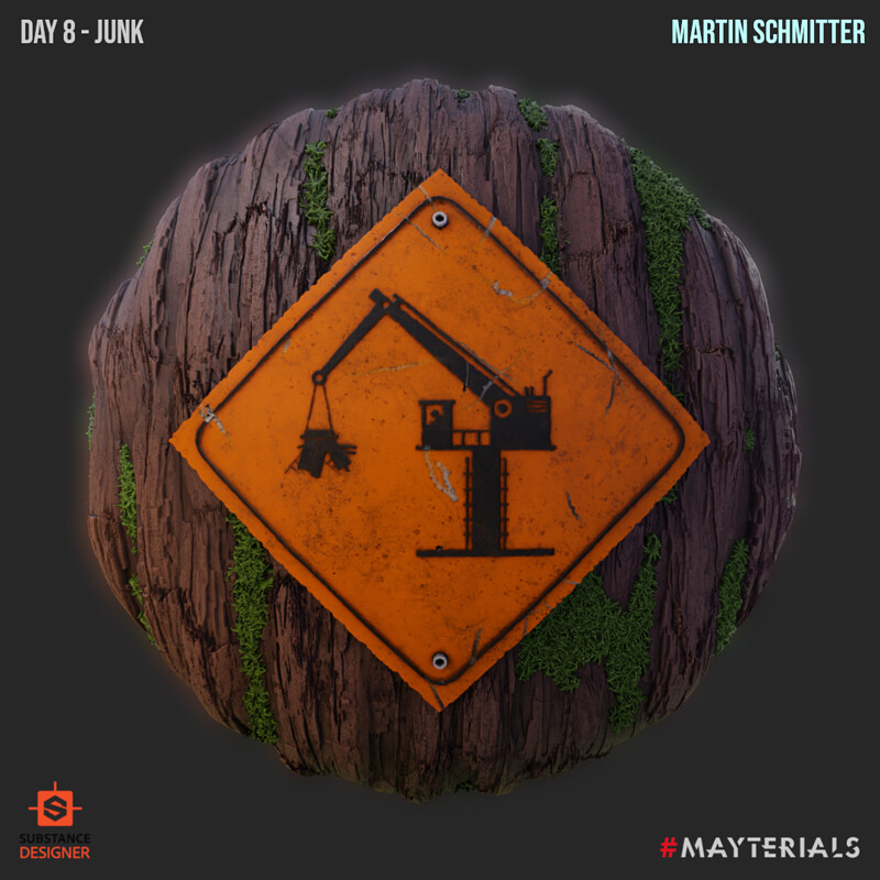 Mayterials - Day 8 - Junk (stylized junkyard sign)