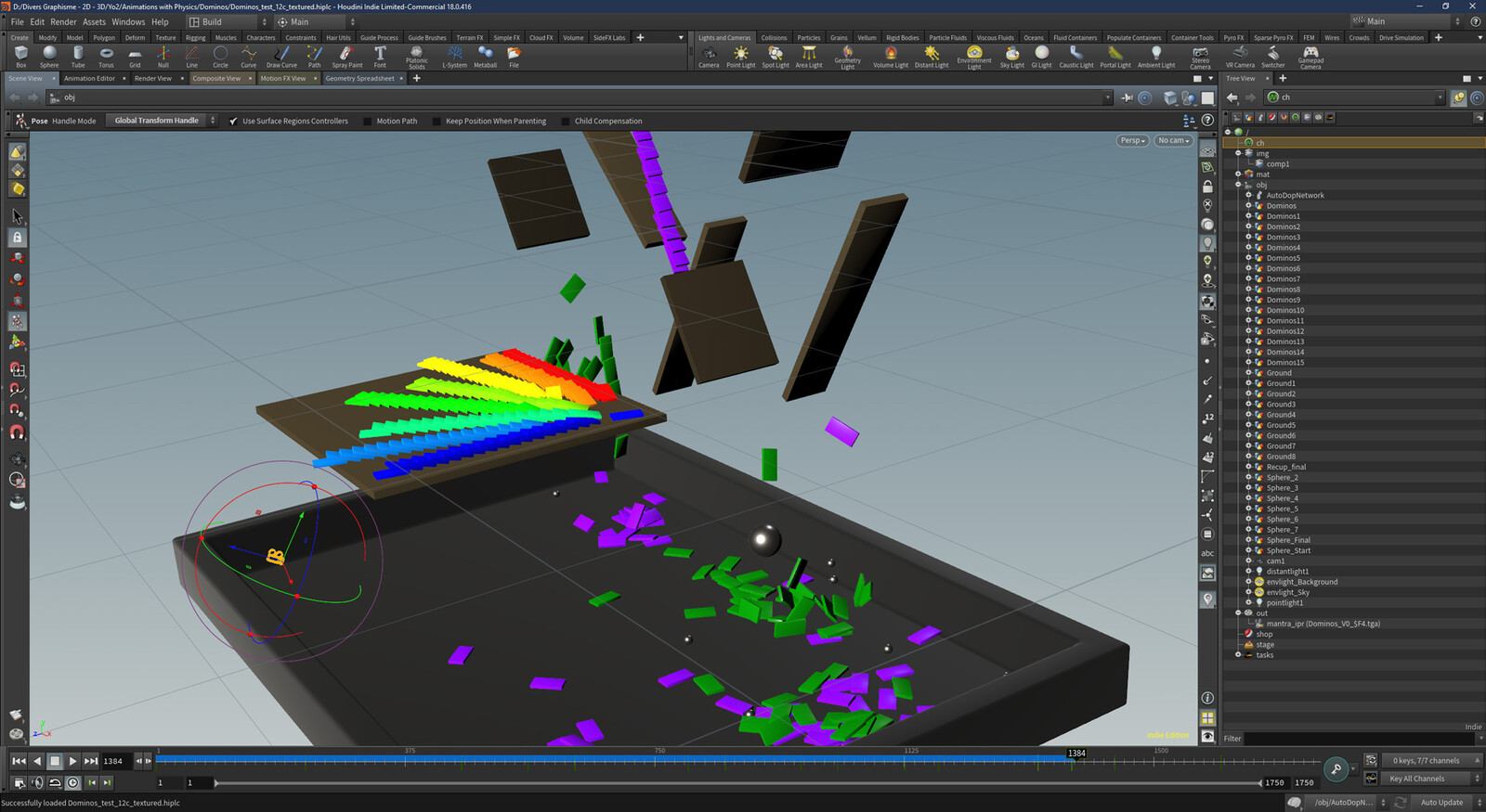 Simulation calculation in progress... Only few minutes, Houdini dynamic engine is really powerful! ;-)