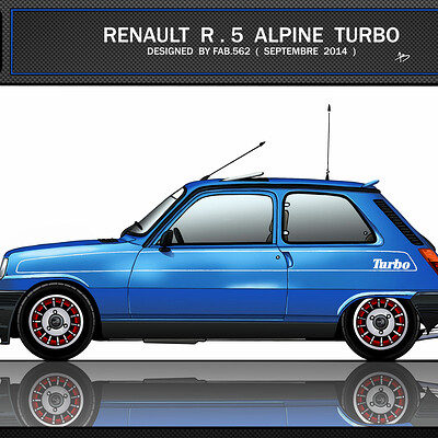Monogramme Hayon Renault 5 Alpine Atmo Phase 2 