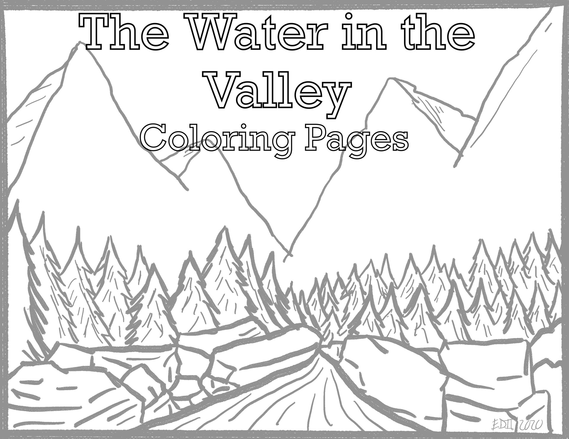 Artstation The Water In The Valley Coloring Sheets Ej Drake