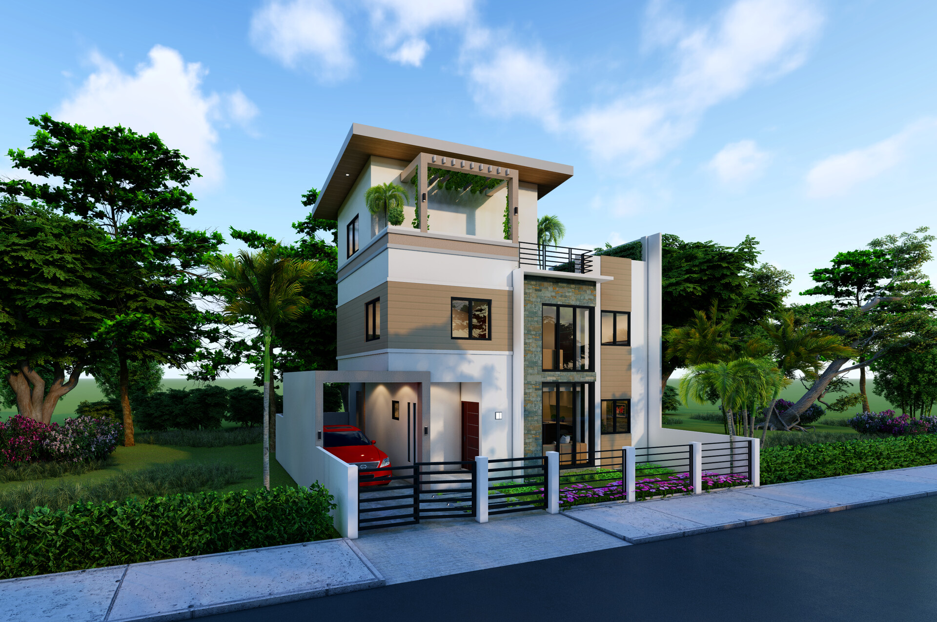 Renante Mosqueda - 3 STOREY HOUSE DESIGN 12 X 5 M (166 sq.m.) | House
