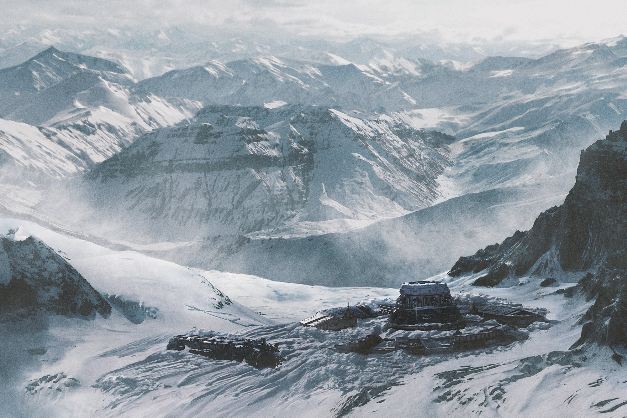2D and 3D matte painting concept