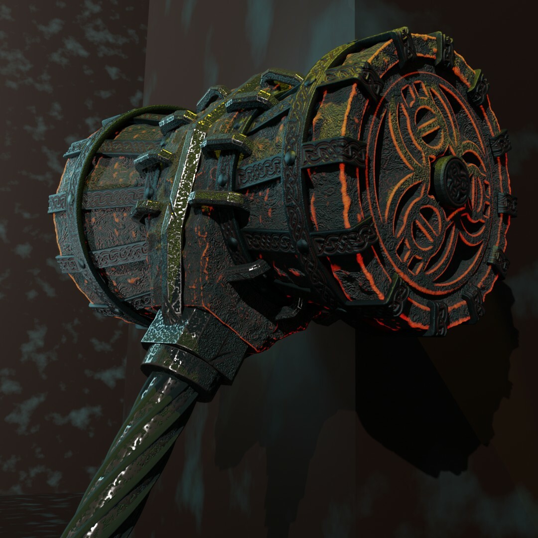 ArtStation - Nordic two handed War hammer
