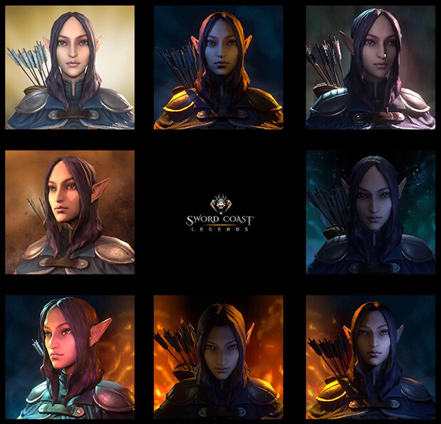 Variants of the portrait lighting