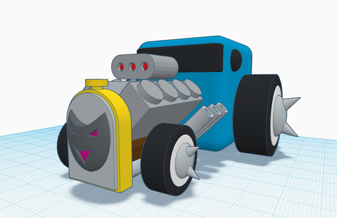 Reference model for the car, made in Tinkercad.