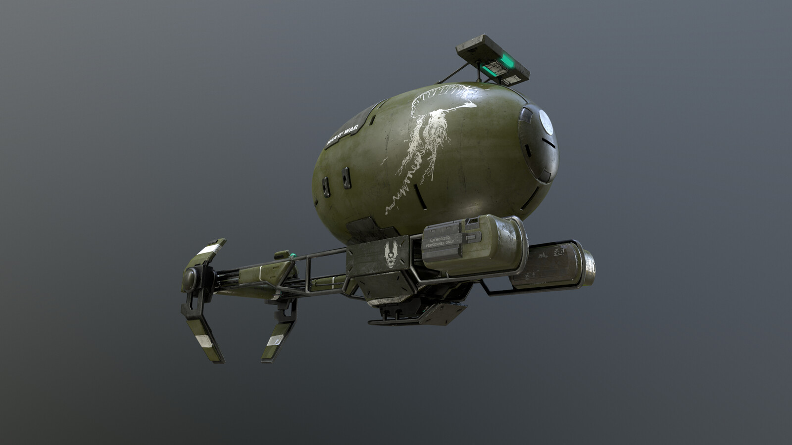 The UNSC Man O' War. Designed to quietly deliver supplies and ammunition to soldiers behind enemy lines.