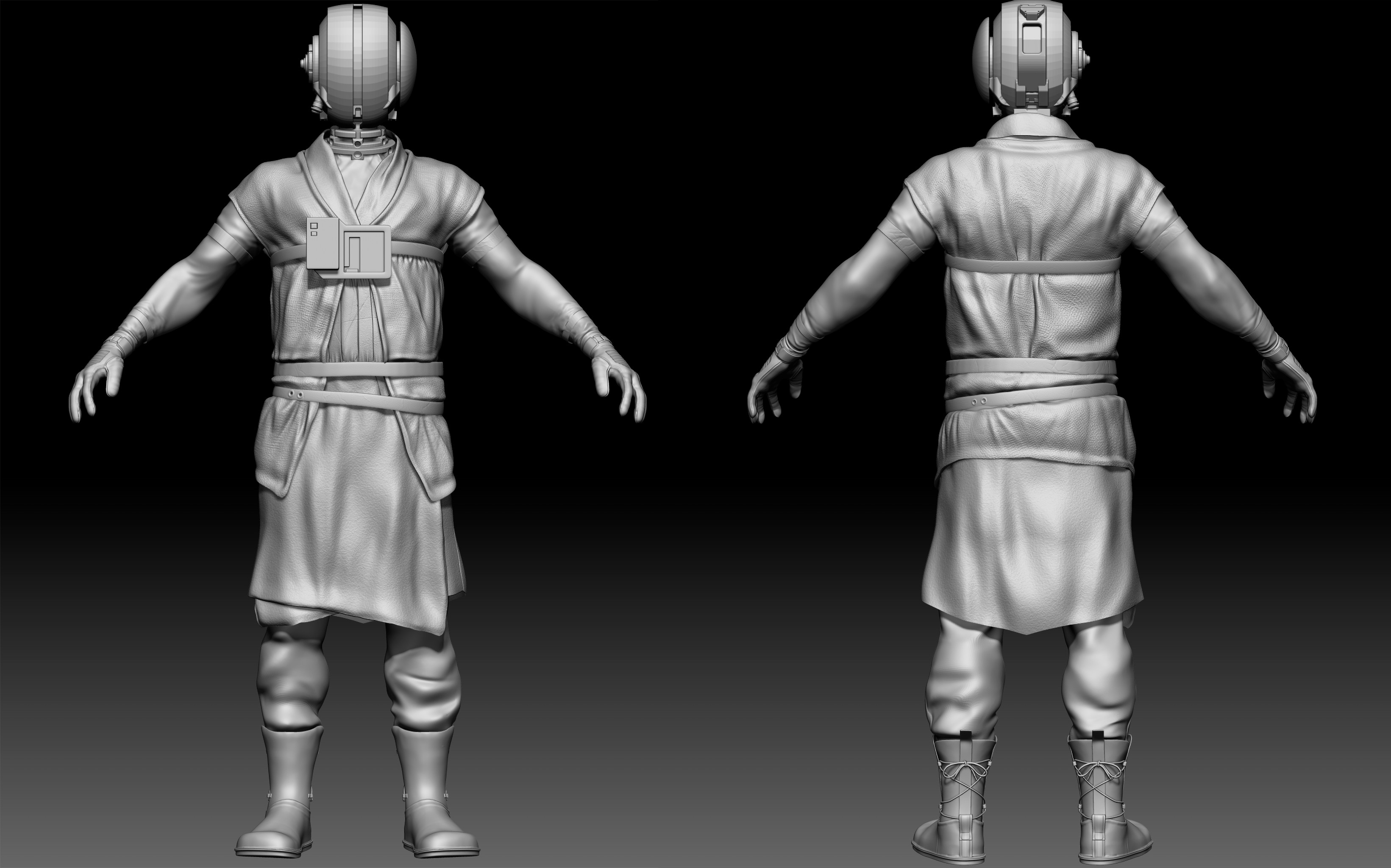 High poly model made in Zbrush.