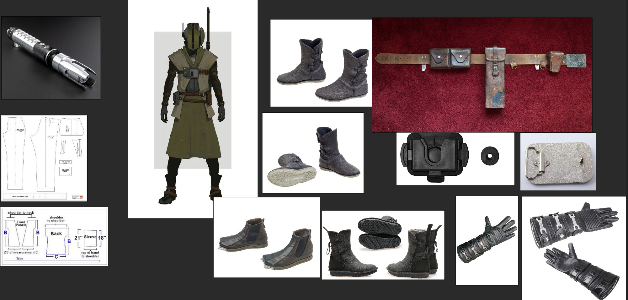 
Reference document with the main concept art and some props images. Then I started to model the robotic head.