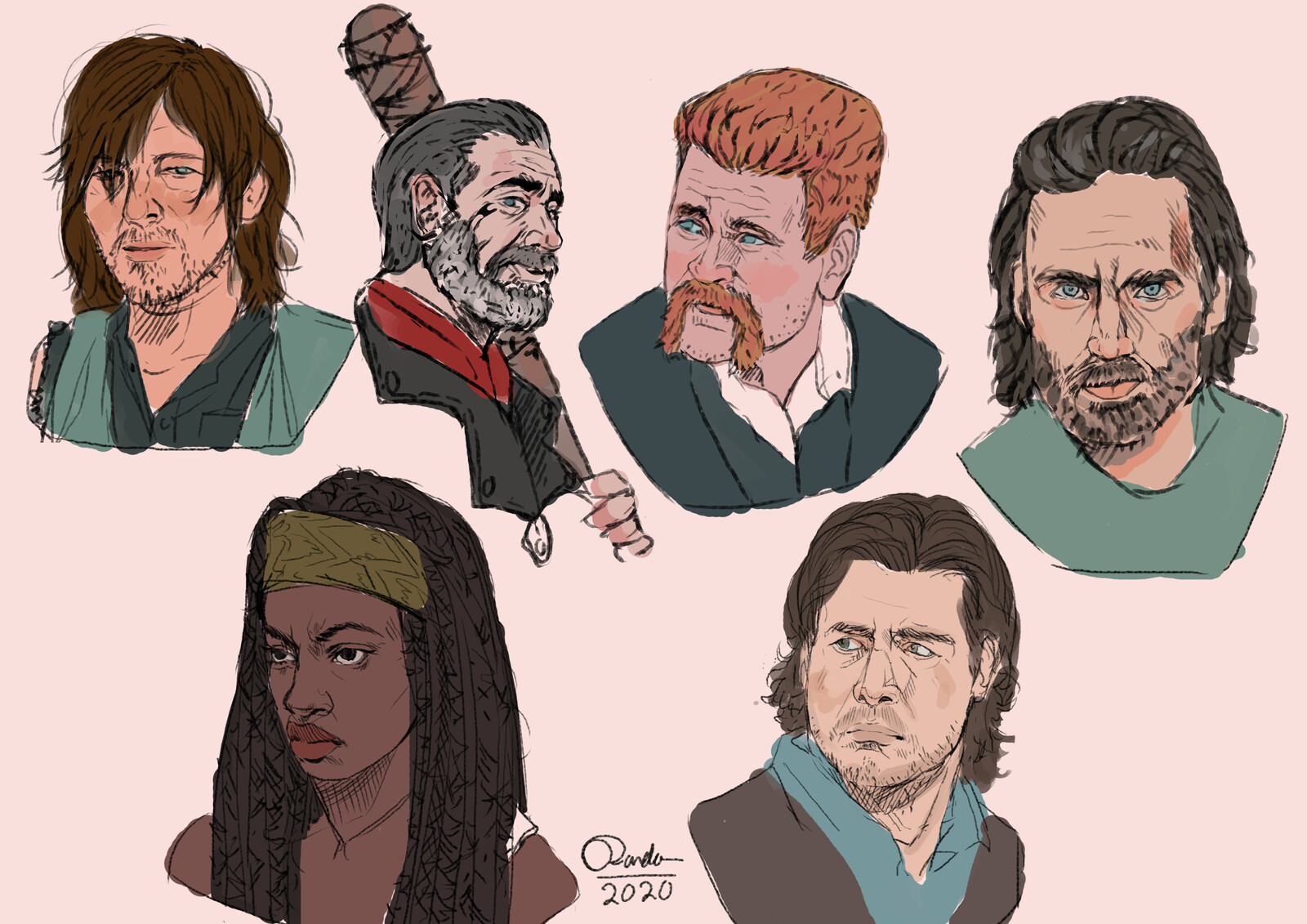 Randa Art The Walking Dead characters