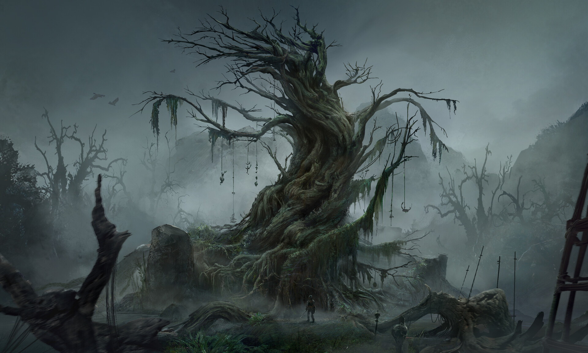 ArtStation - An Environment Tree Design to set the mood of the word for ...