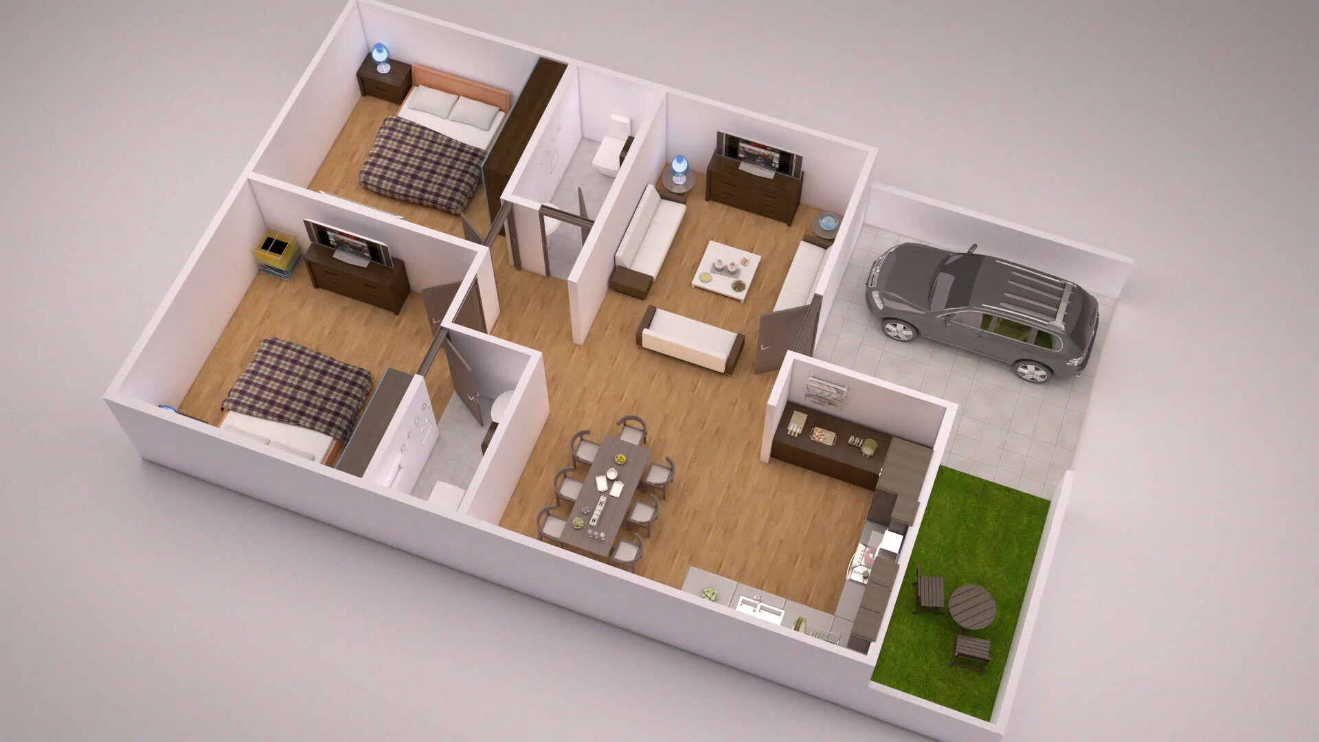 Get 31 32 2bhk 3d Home Design Plan Images Png Baju Kurung Ketat