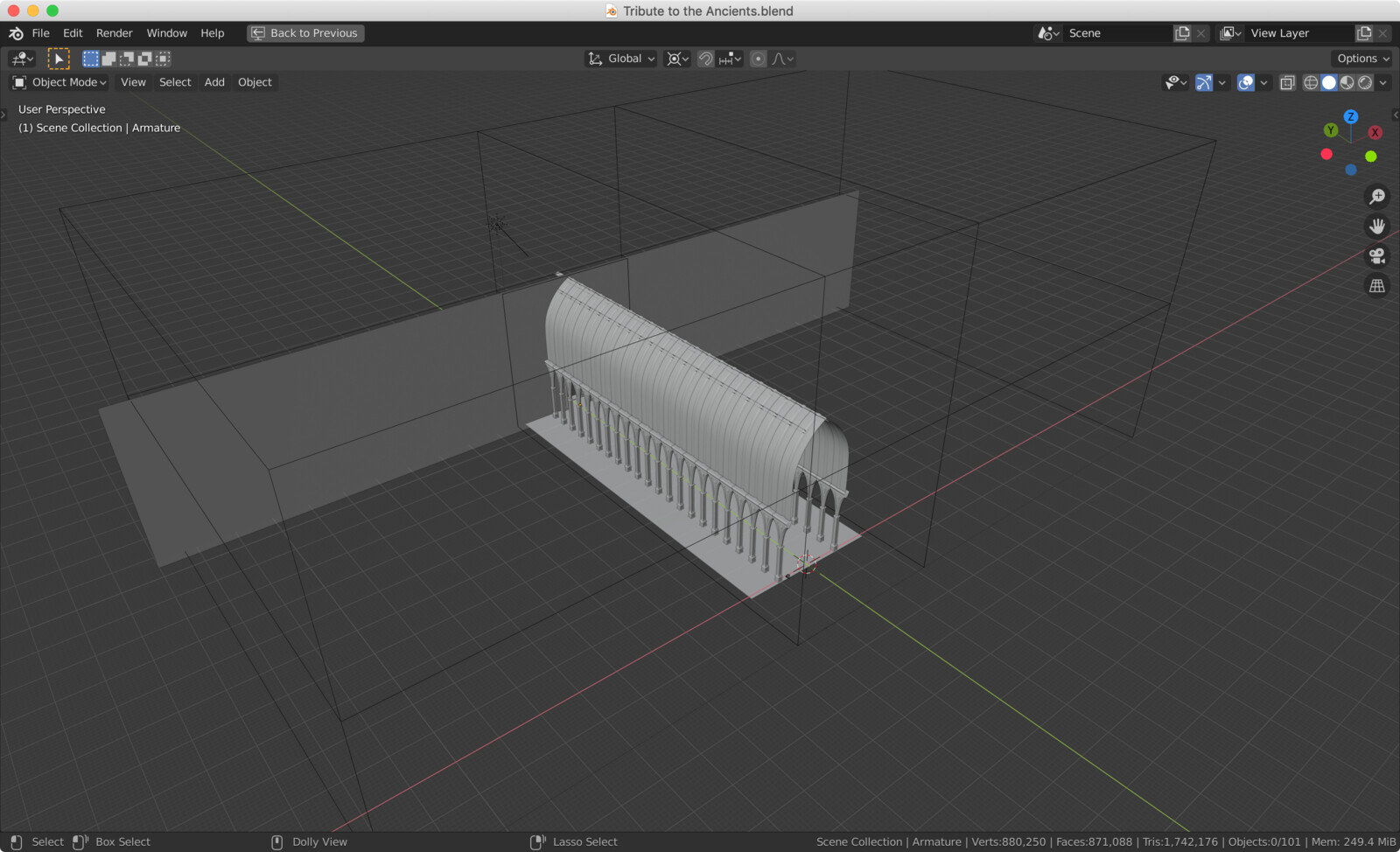 A bounding box contains the whole scene, with the only opening being around the doorway.
