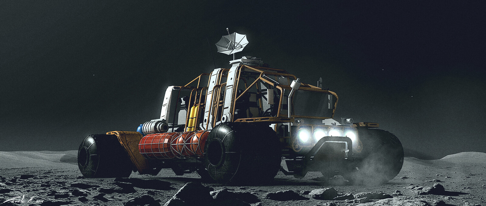 Rover design. Certainly infused this one with some sand buggy elements. The final approved design was done by Evan Whitefield and Russell Story.