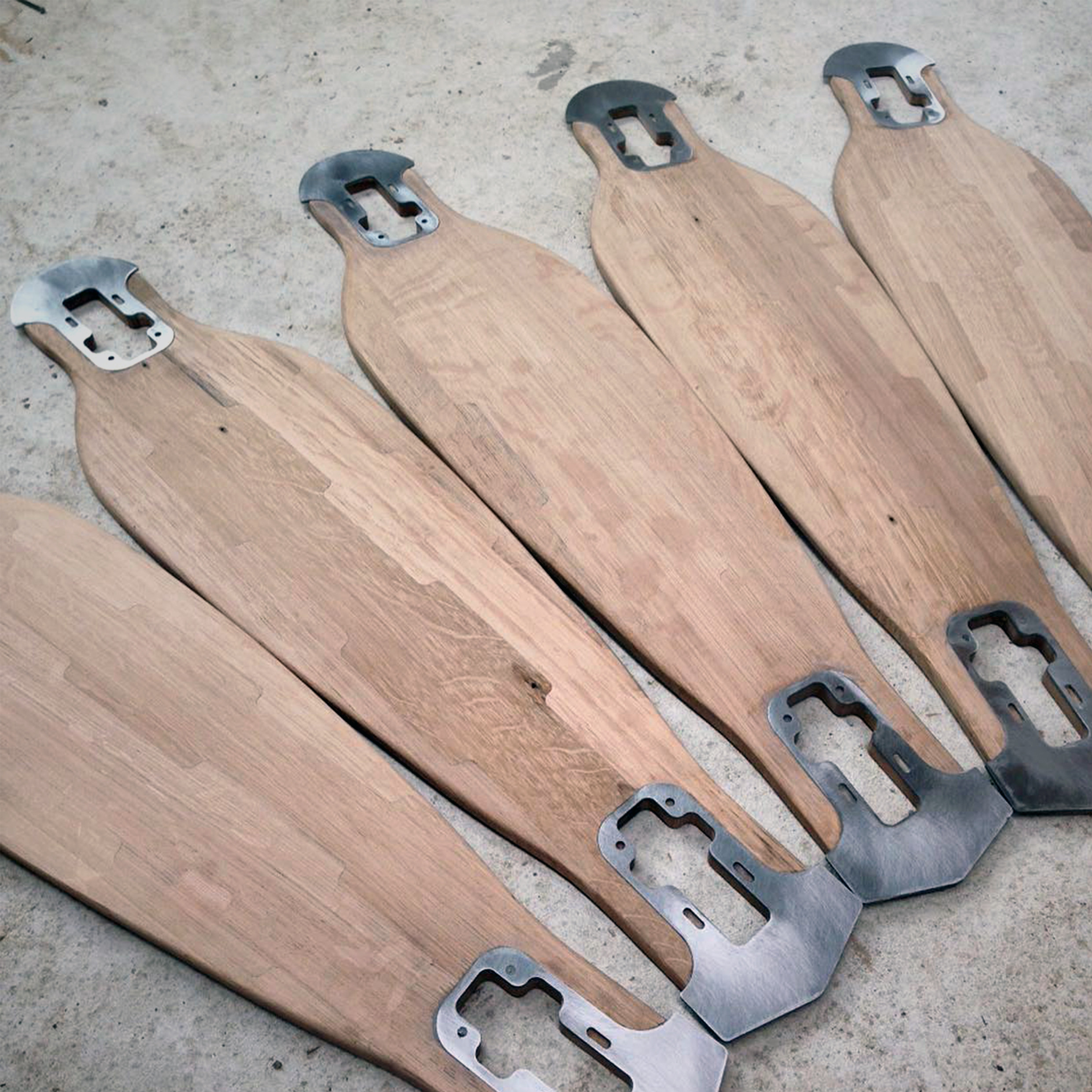 Recycled Wine Barrel Longboards ready for laser cutting