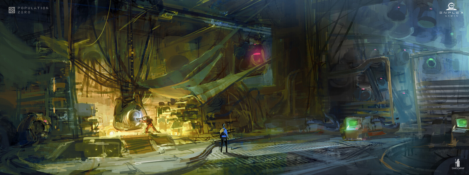 Key sketch. Dr. Tenosh is working.
Repair station