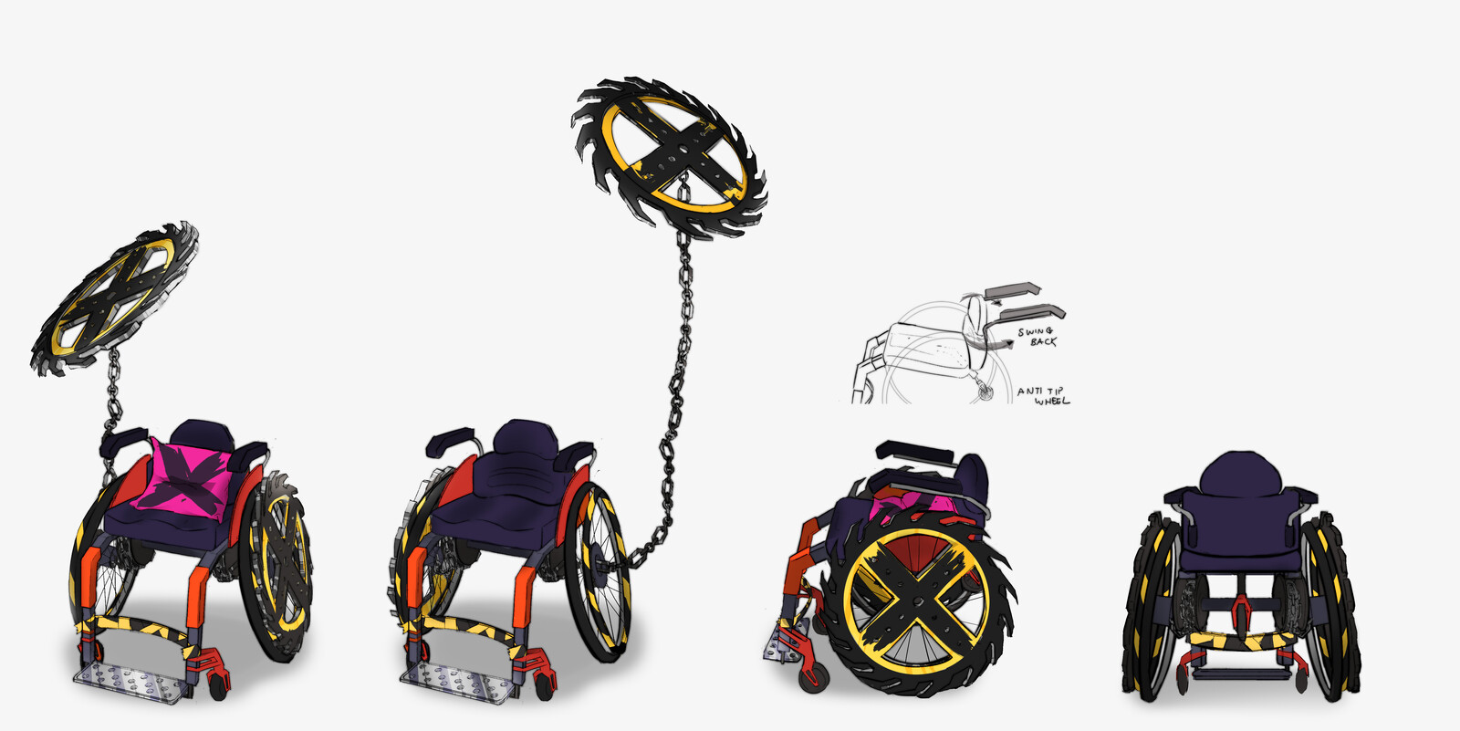 Wheelchair weapon design