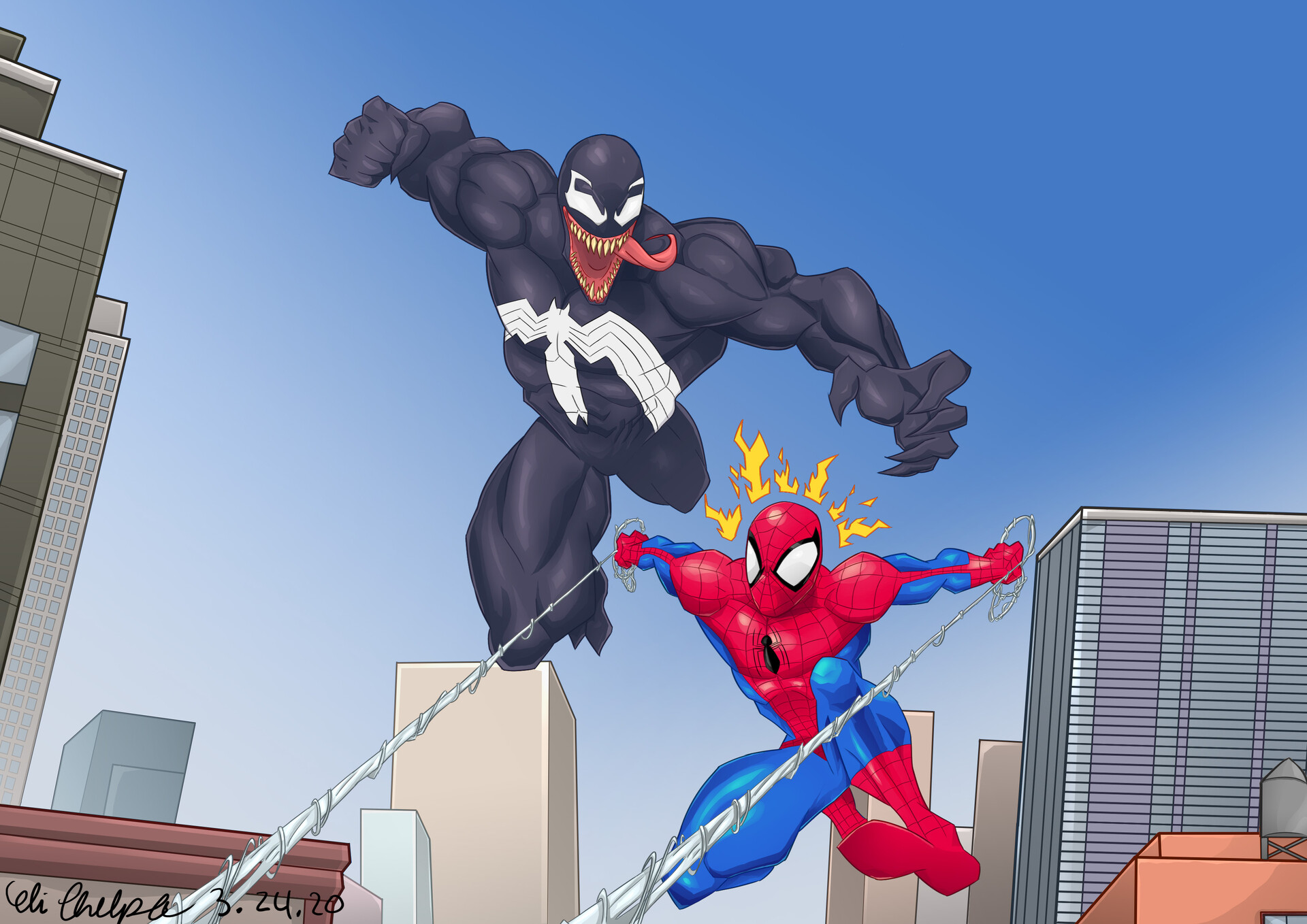 Elijah Phelps - Spiderman . Venom fanart