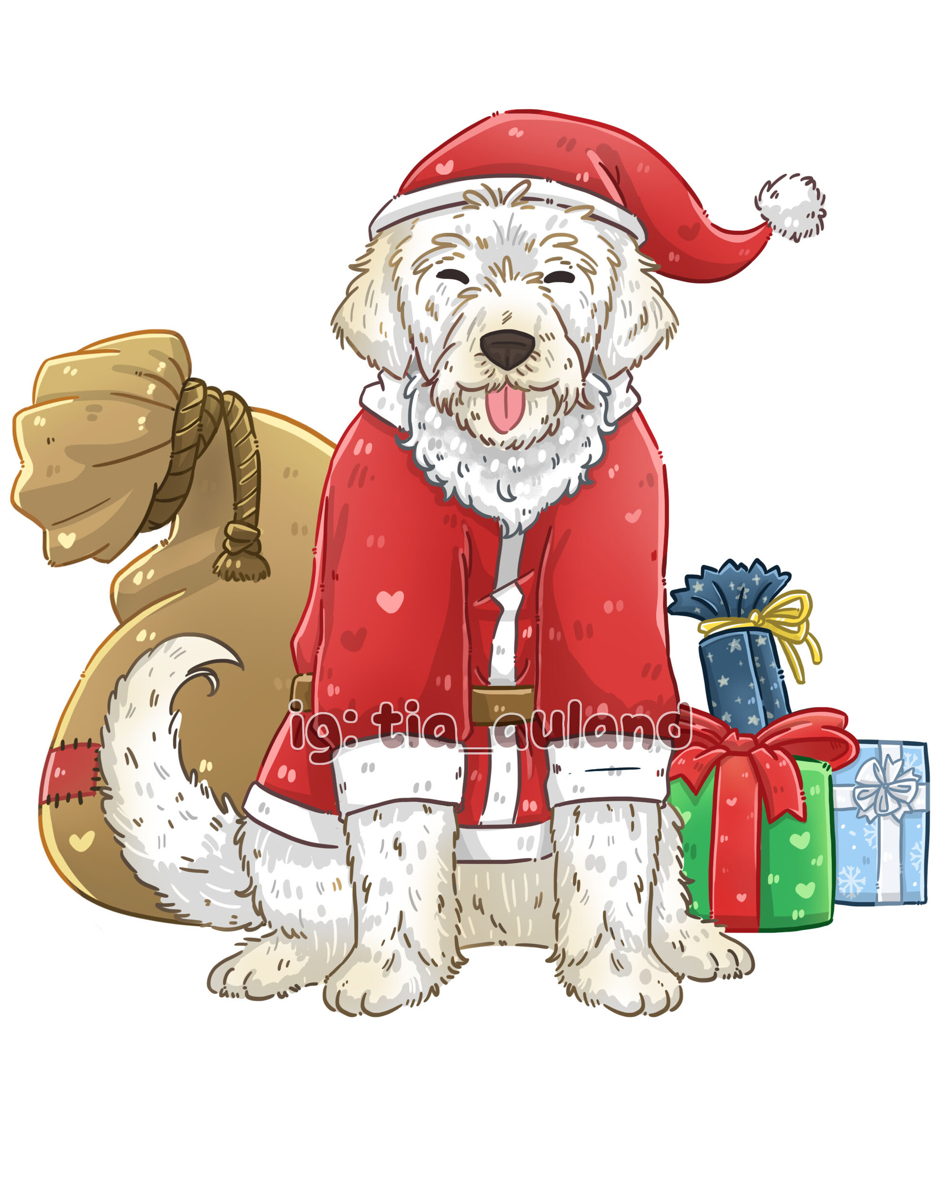 Artstation Pet Art Merry Xmas Doggo Tia Auland Developer's work is not required: artstation