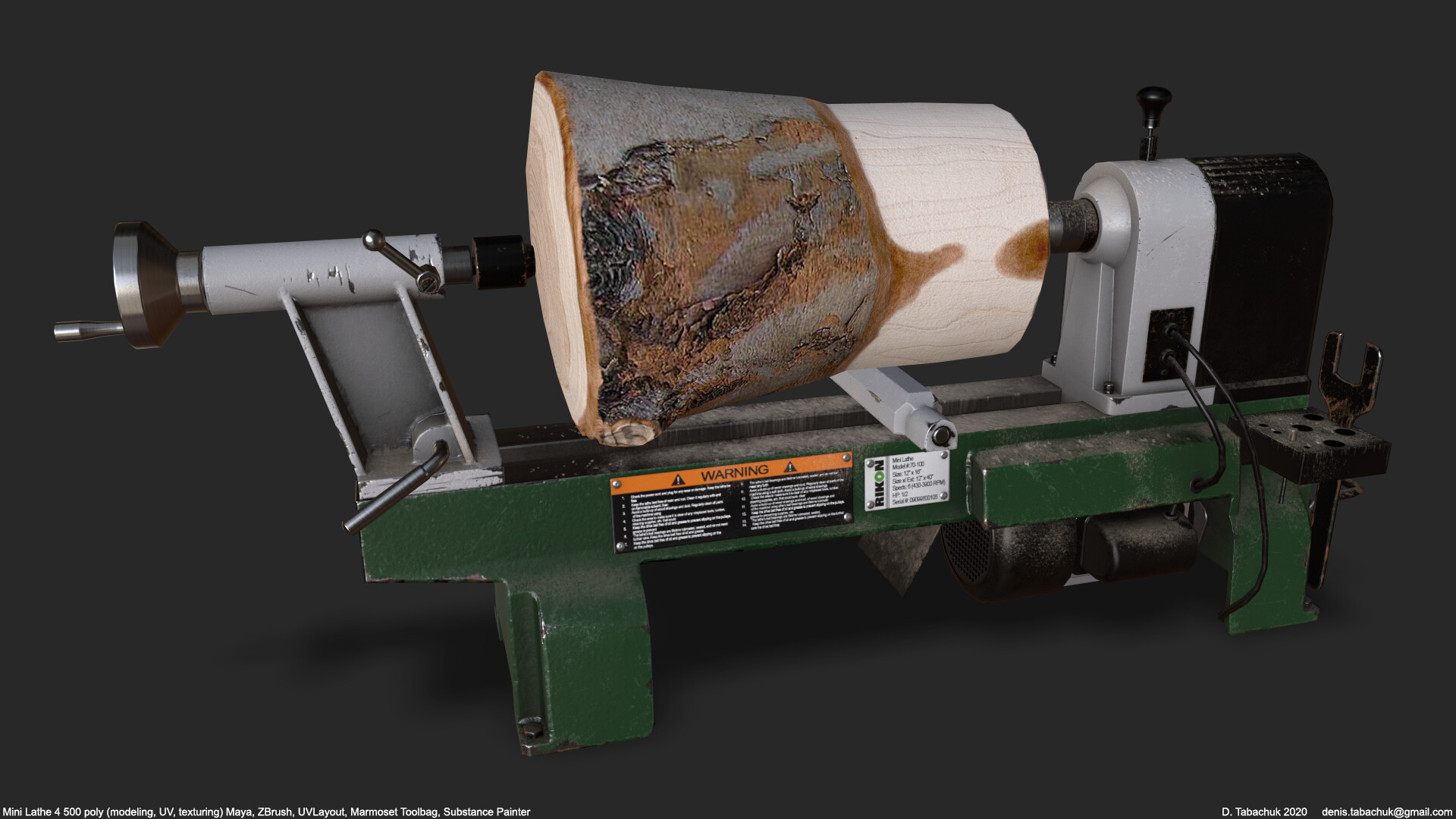 Denis Tabachuk Rikon Mini Lathe 70100 Test for a company.