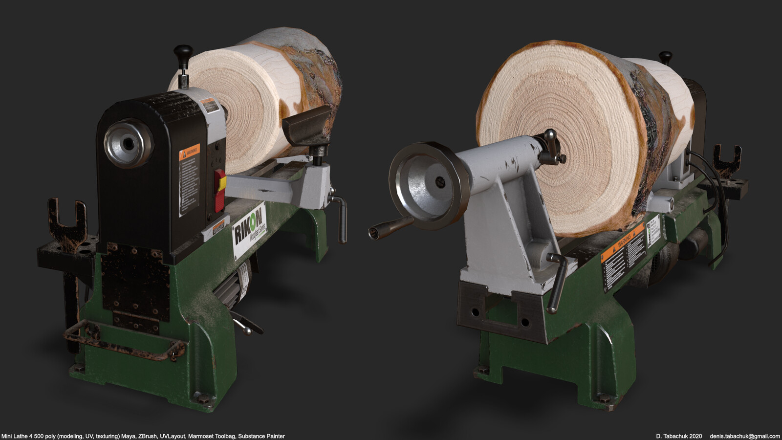 Denis Tabachuk Rikon Mini Lathe 70100 Test for a company.