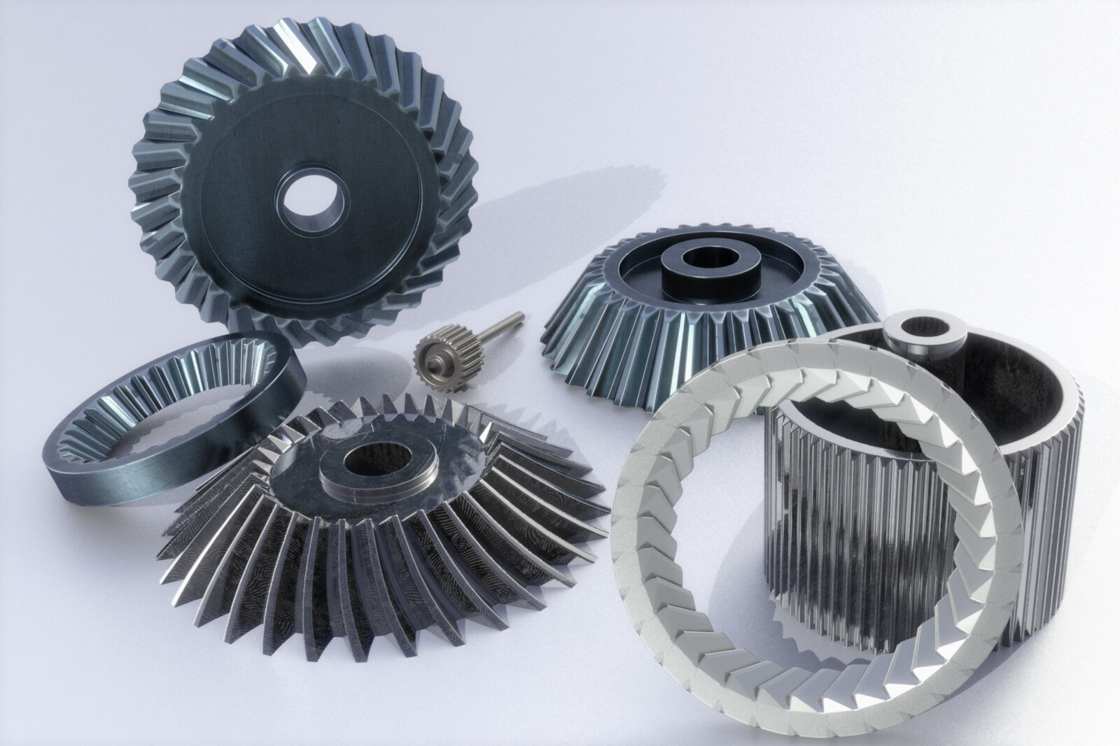 Procedural gears with all procedural texturing from a long time ago!