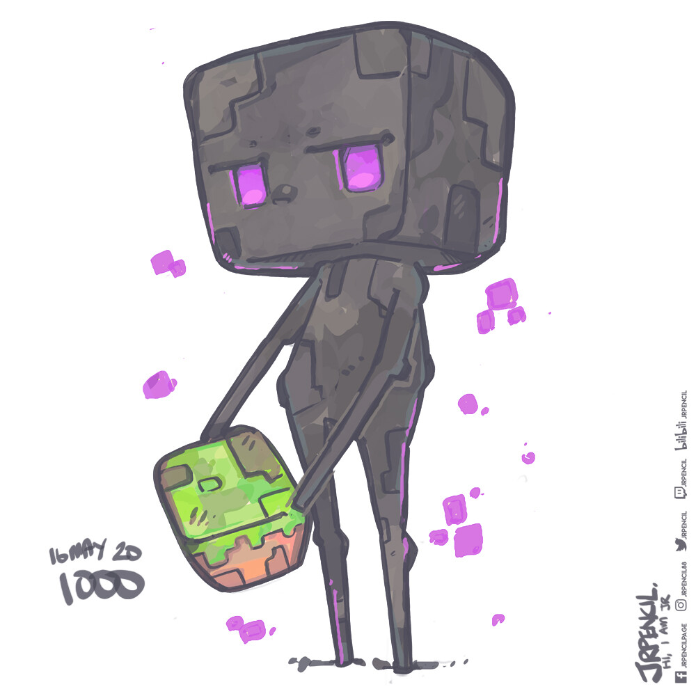 Minecraft Drawings Cute Enderman