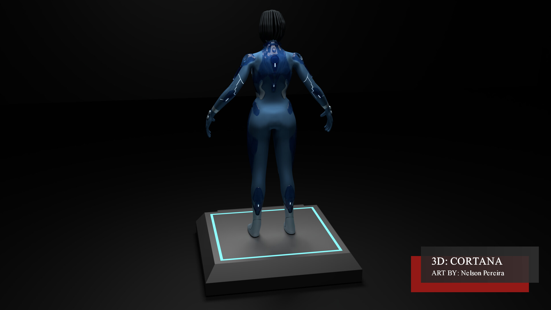 Artstation Cortana Halo Figure Nelson Pereira