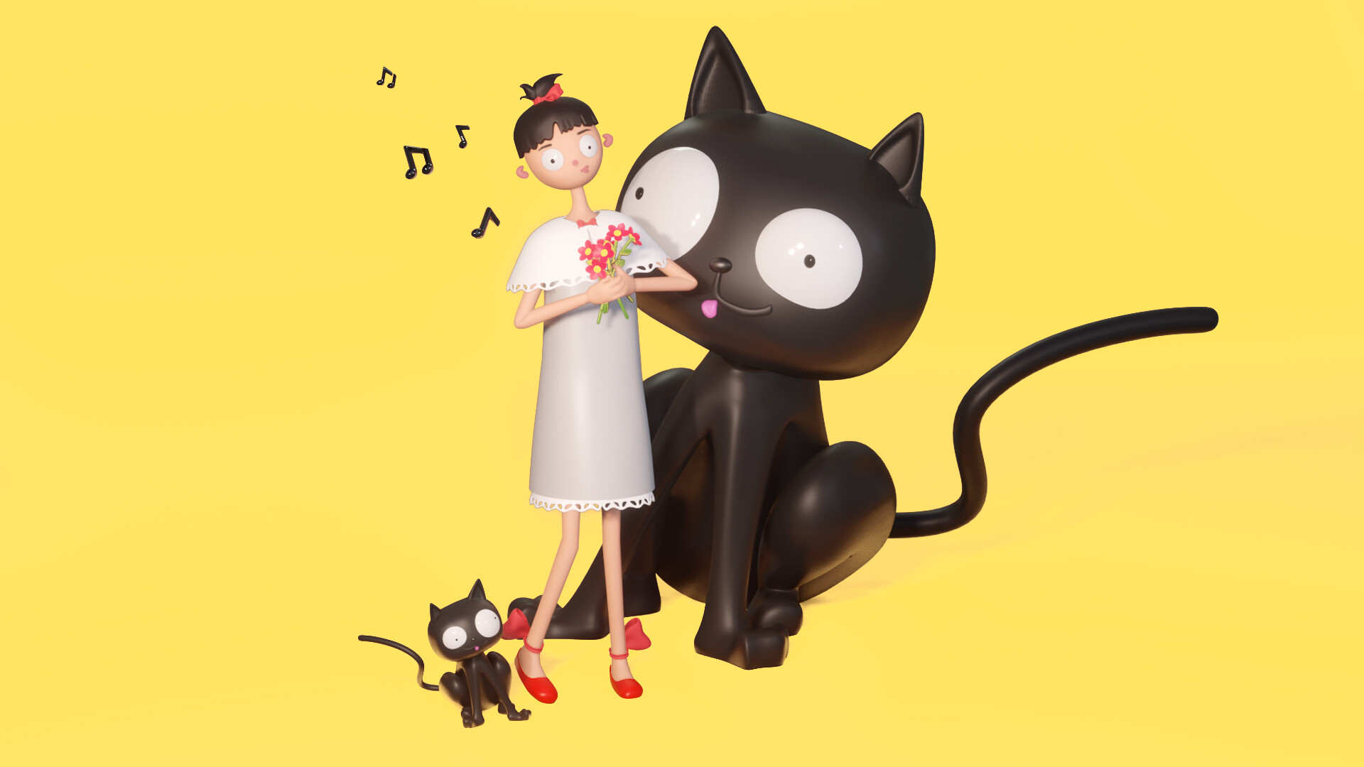 Premium AI Image  Captivating image of a cute black cat in anime style