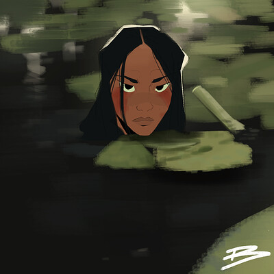 Girl in the Dark Water (study)