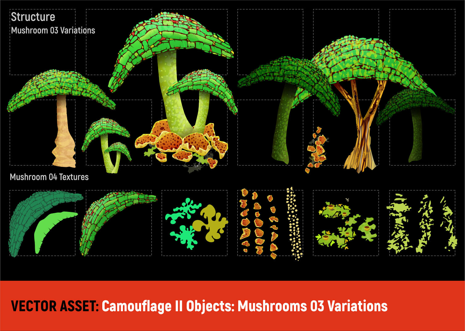 Vector Assets: Camouflage 2
Mushrooms 03 Variations