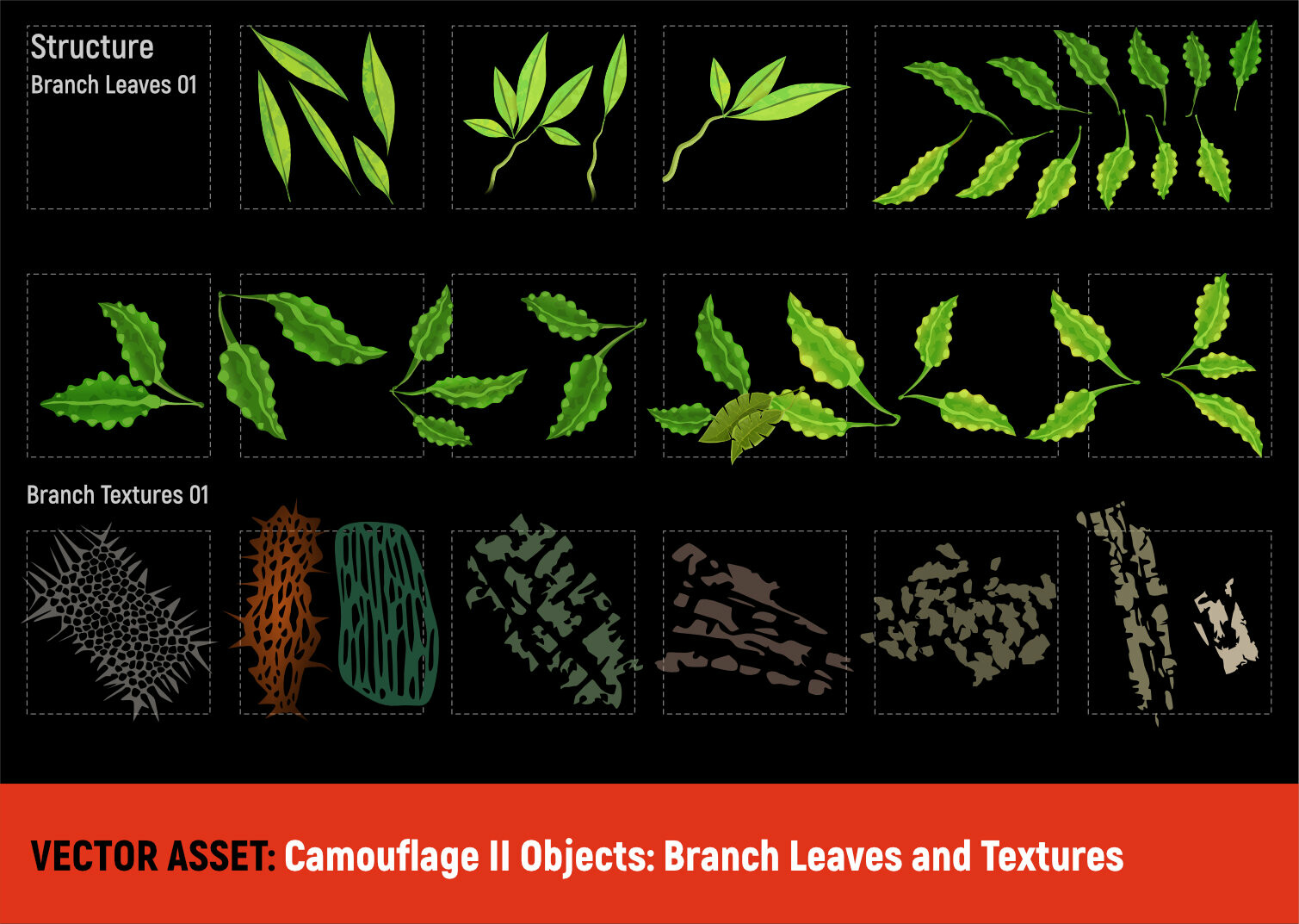 Vector Assets: Camouflage 2
Leaves and Textures