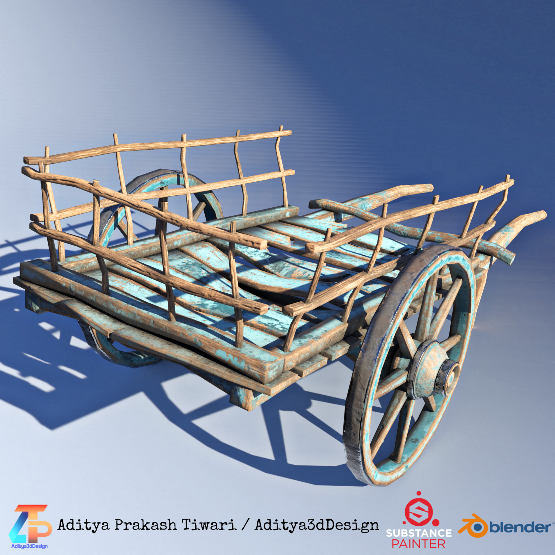 ArtStation - Wooden Hand Cart