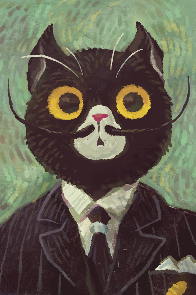 ArtStation - Cat's portrait - Dali