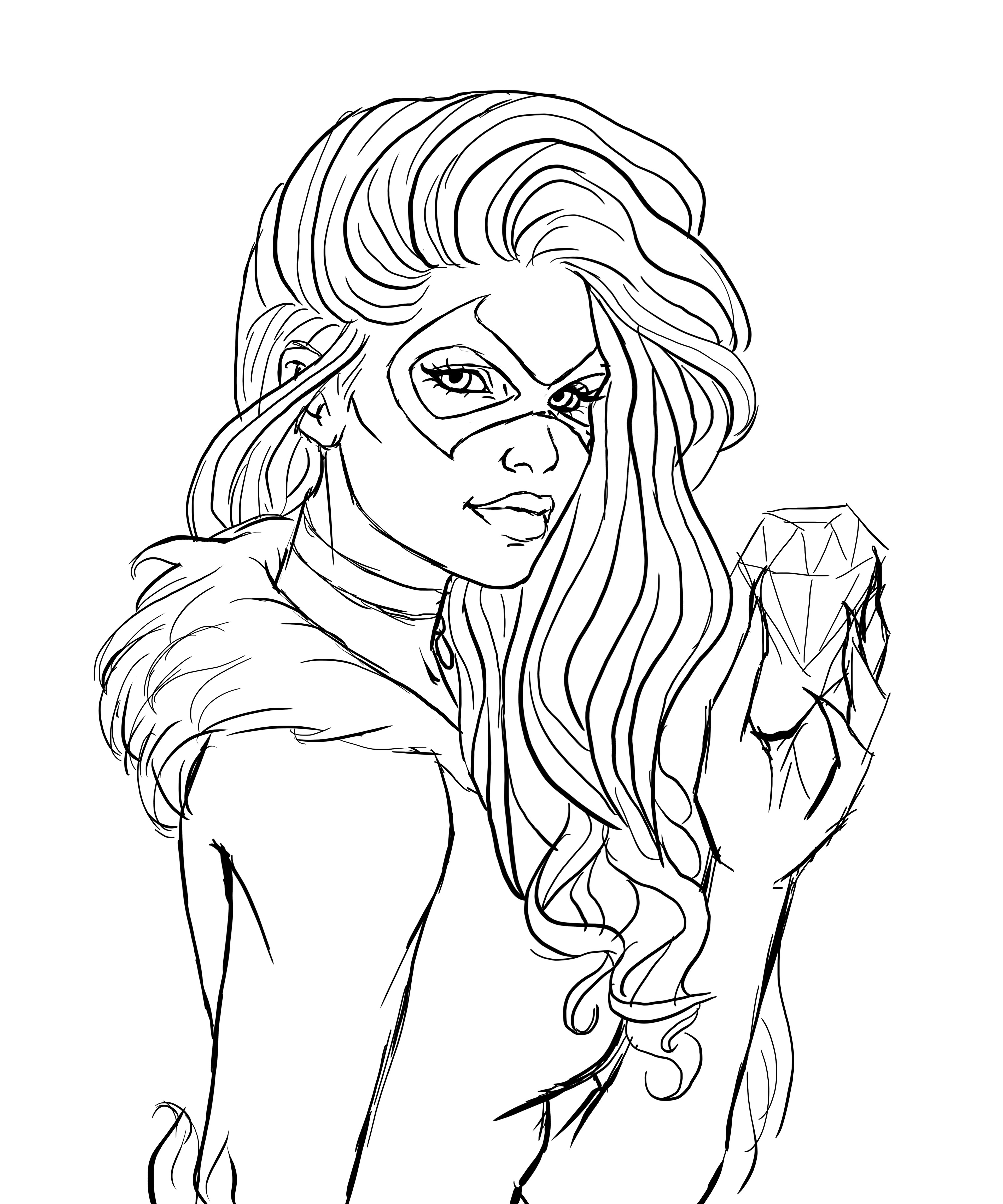 Black Cat Marvel Drawing