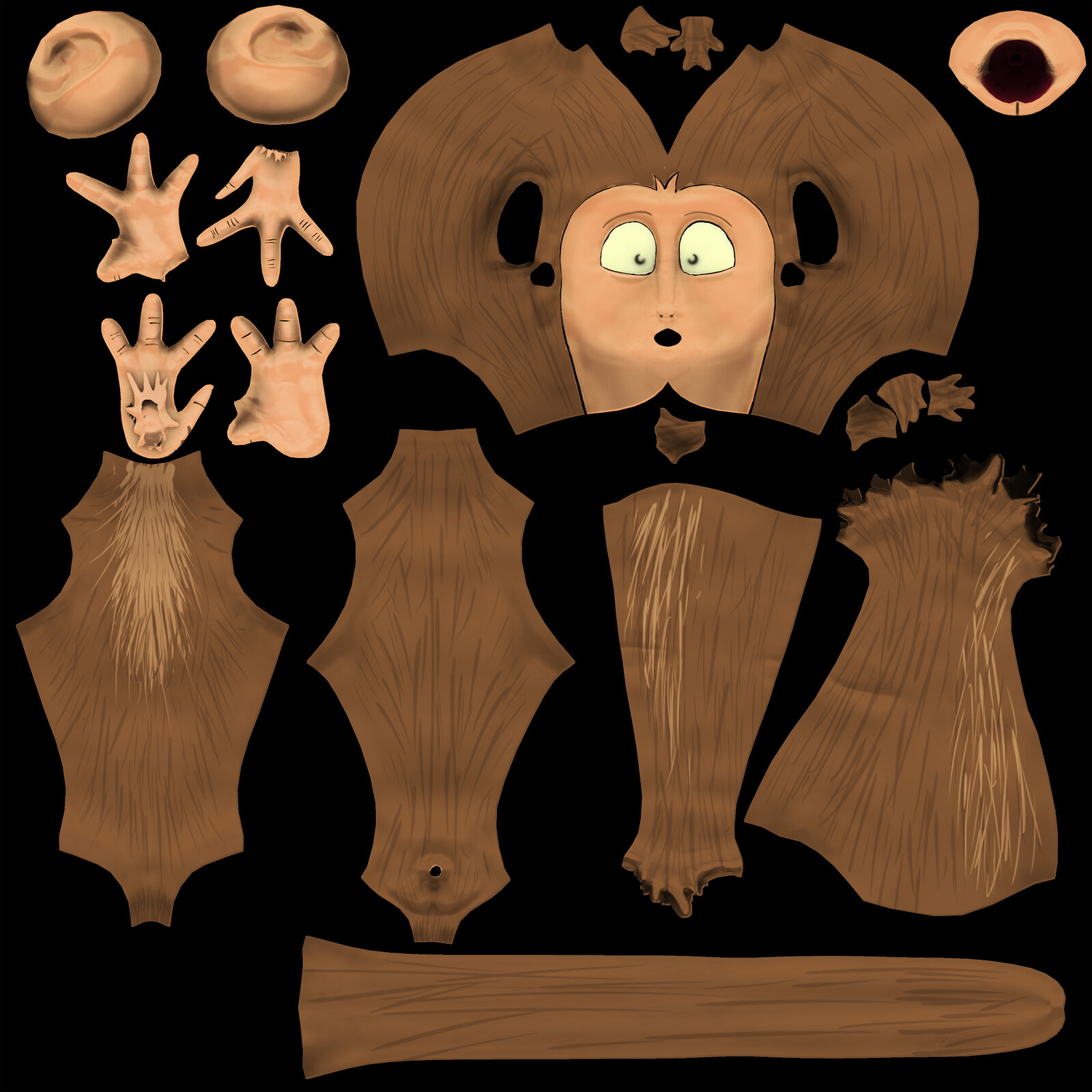 Monkey Skin! Painted up the texture for the animated monkey in the game.