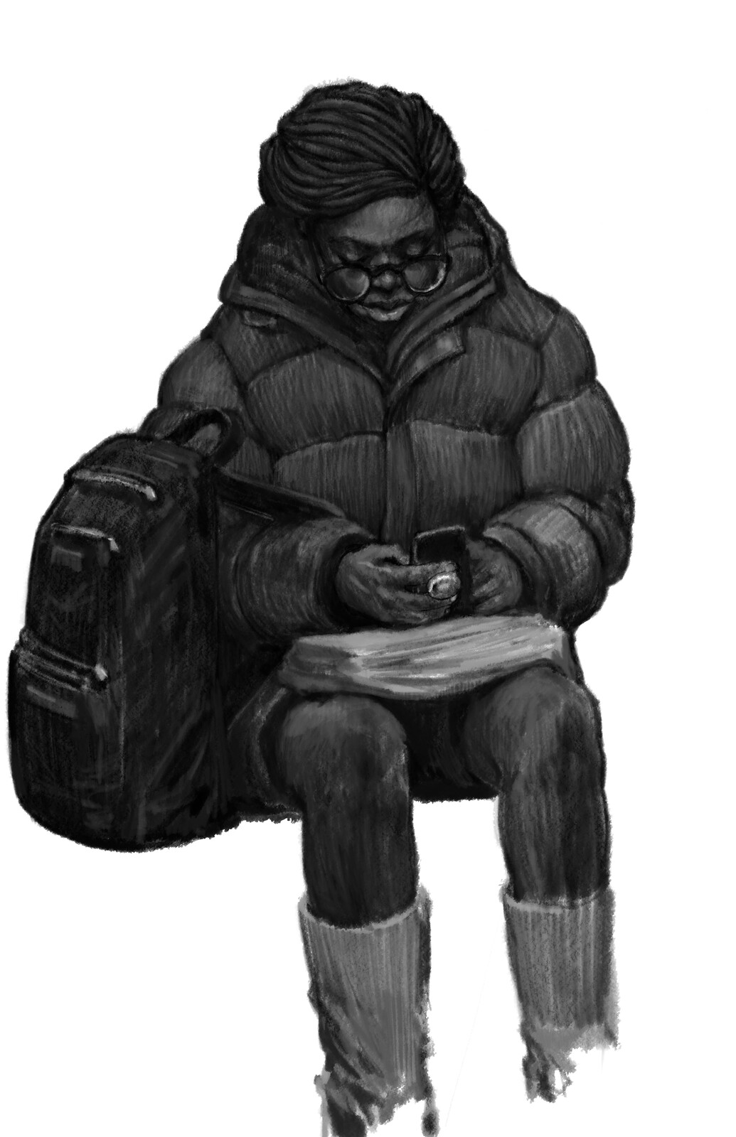 Woman on streetcar