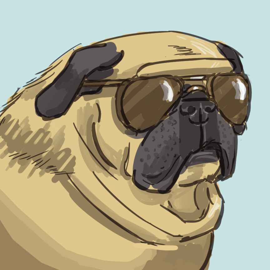 Julie Reno - Pug In Sunglasses