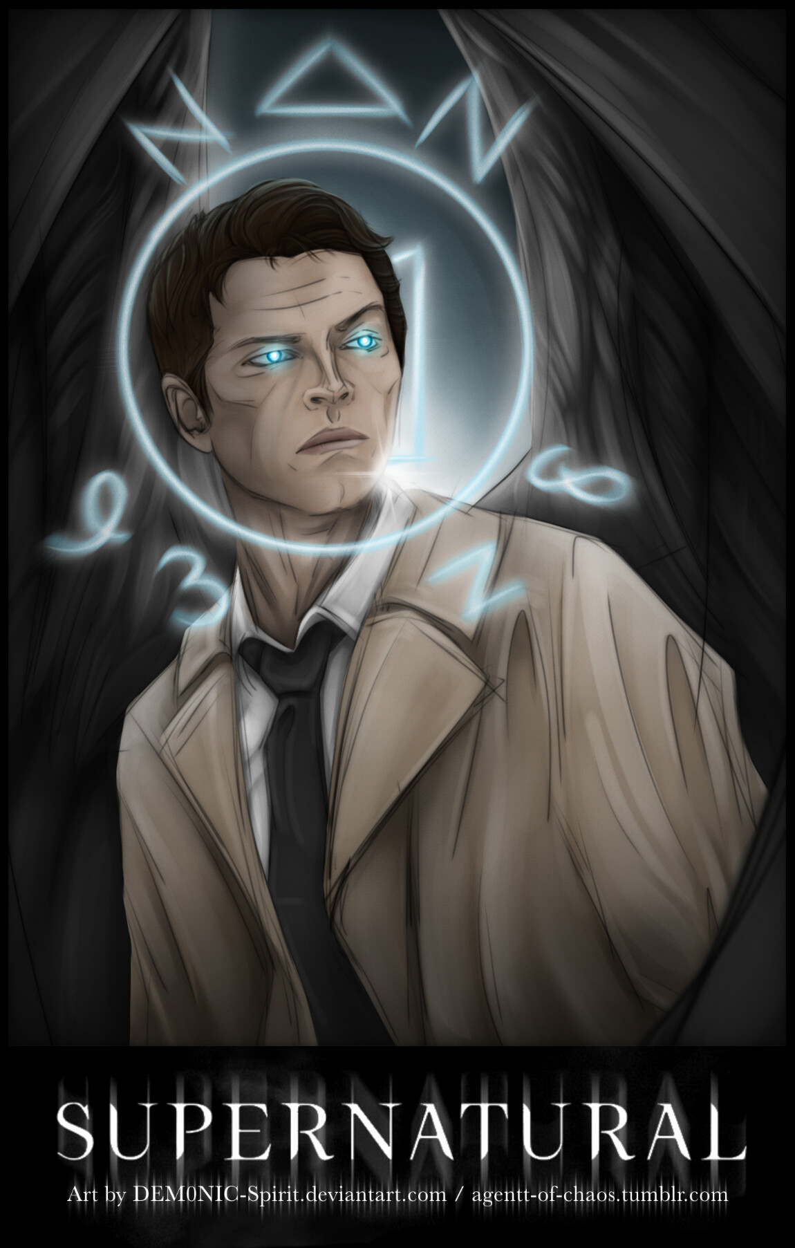 ArtStation - Castiel [2019 Supernatural Fanart], image size:1150x1805