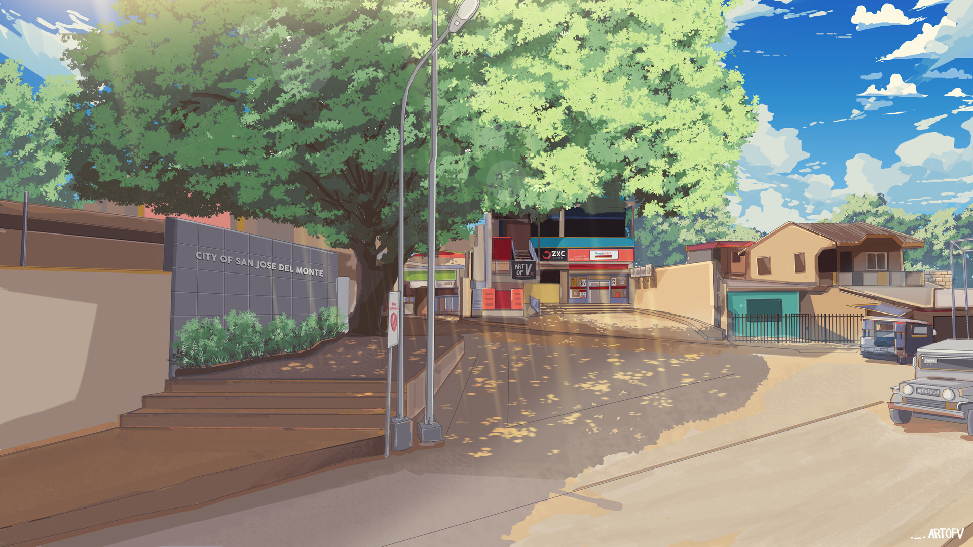 V De Leon Hometown Anime Background