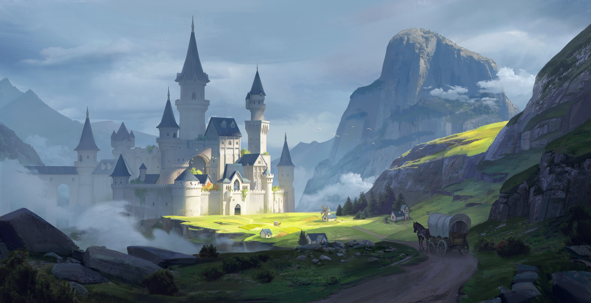 Artstation - Castle In The Mountains