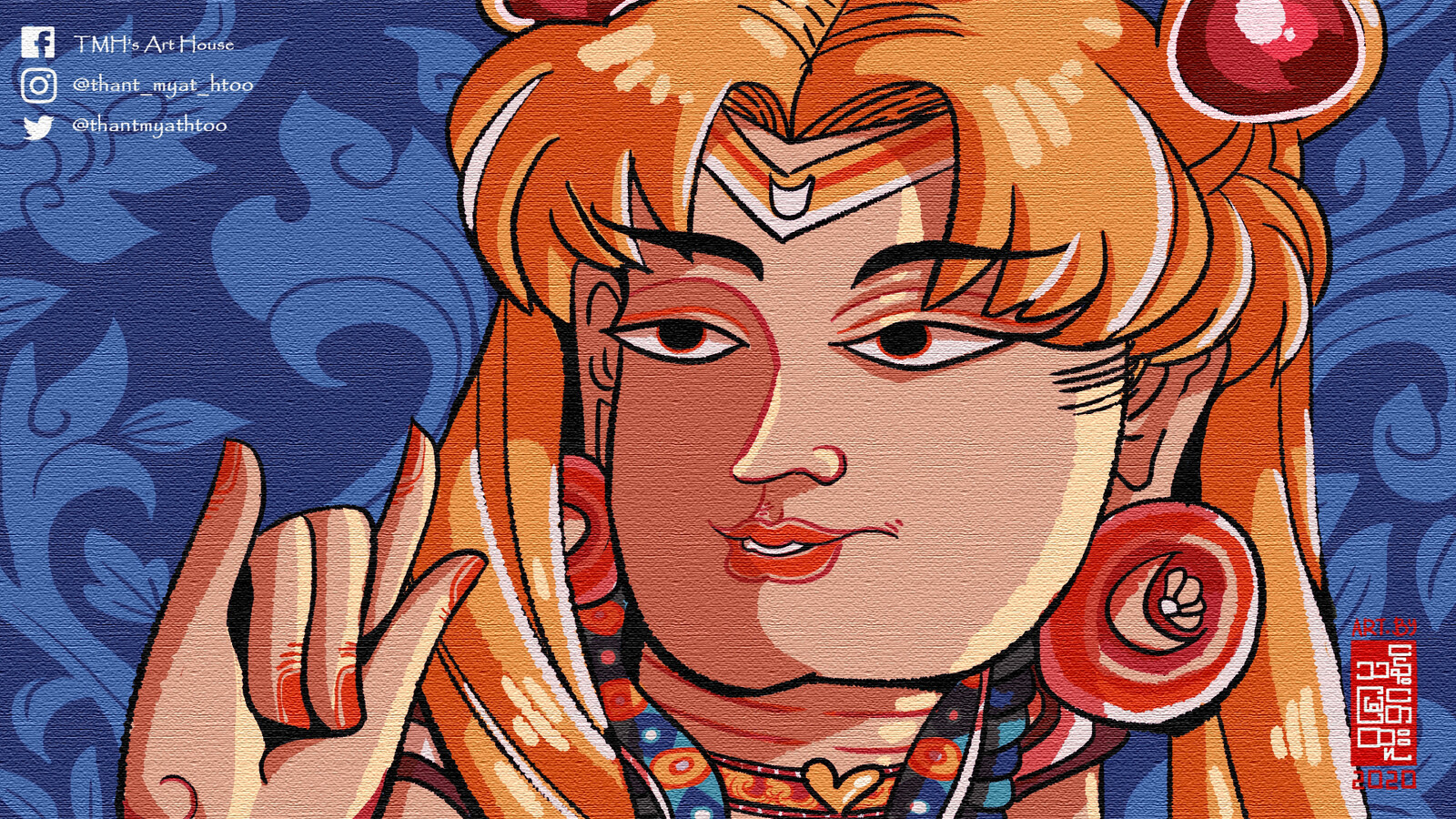 Sailor Moon Redraw : Bagan Era Wall Painting Artstyle