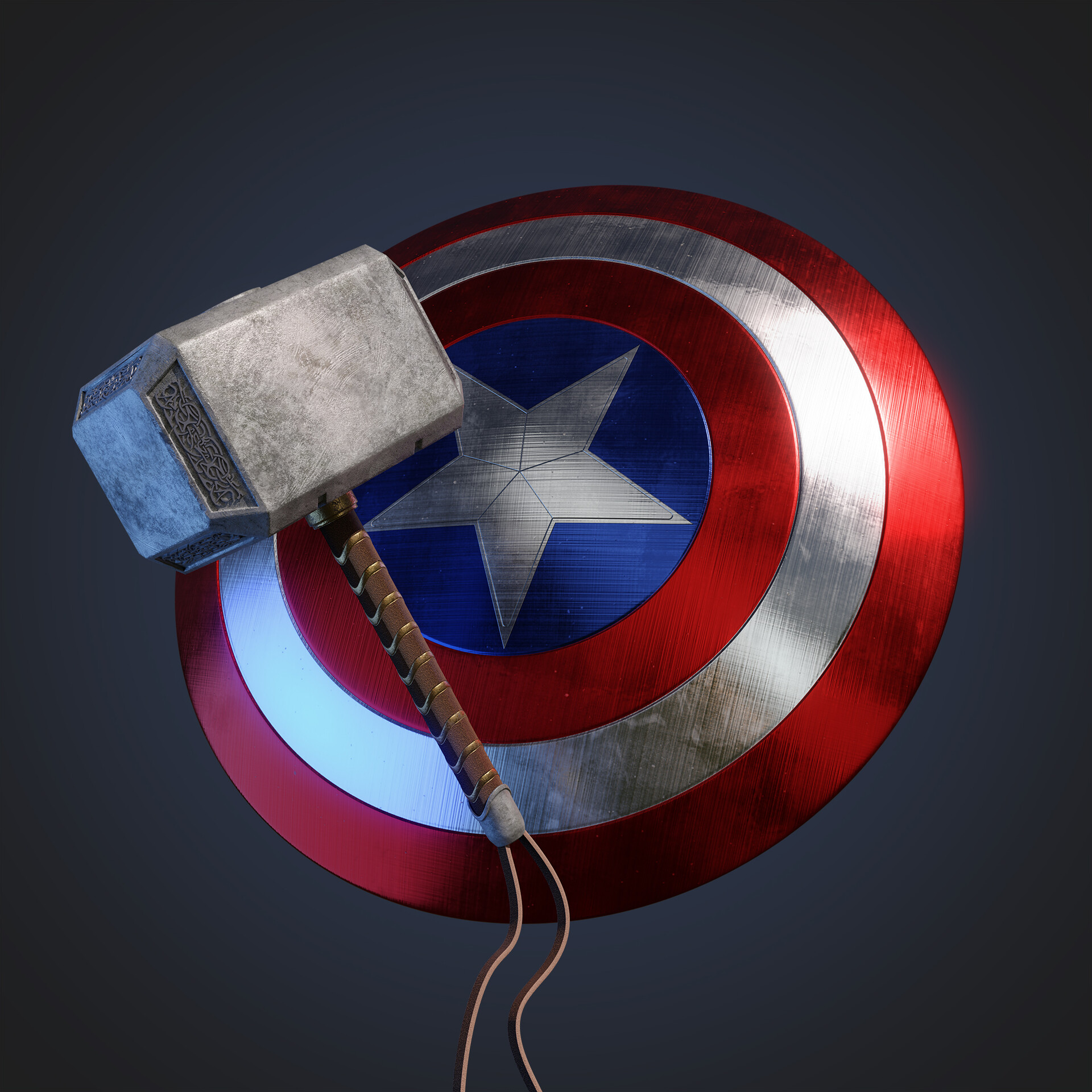 ArtStation Mjolnir and Captain America's Shield