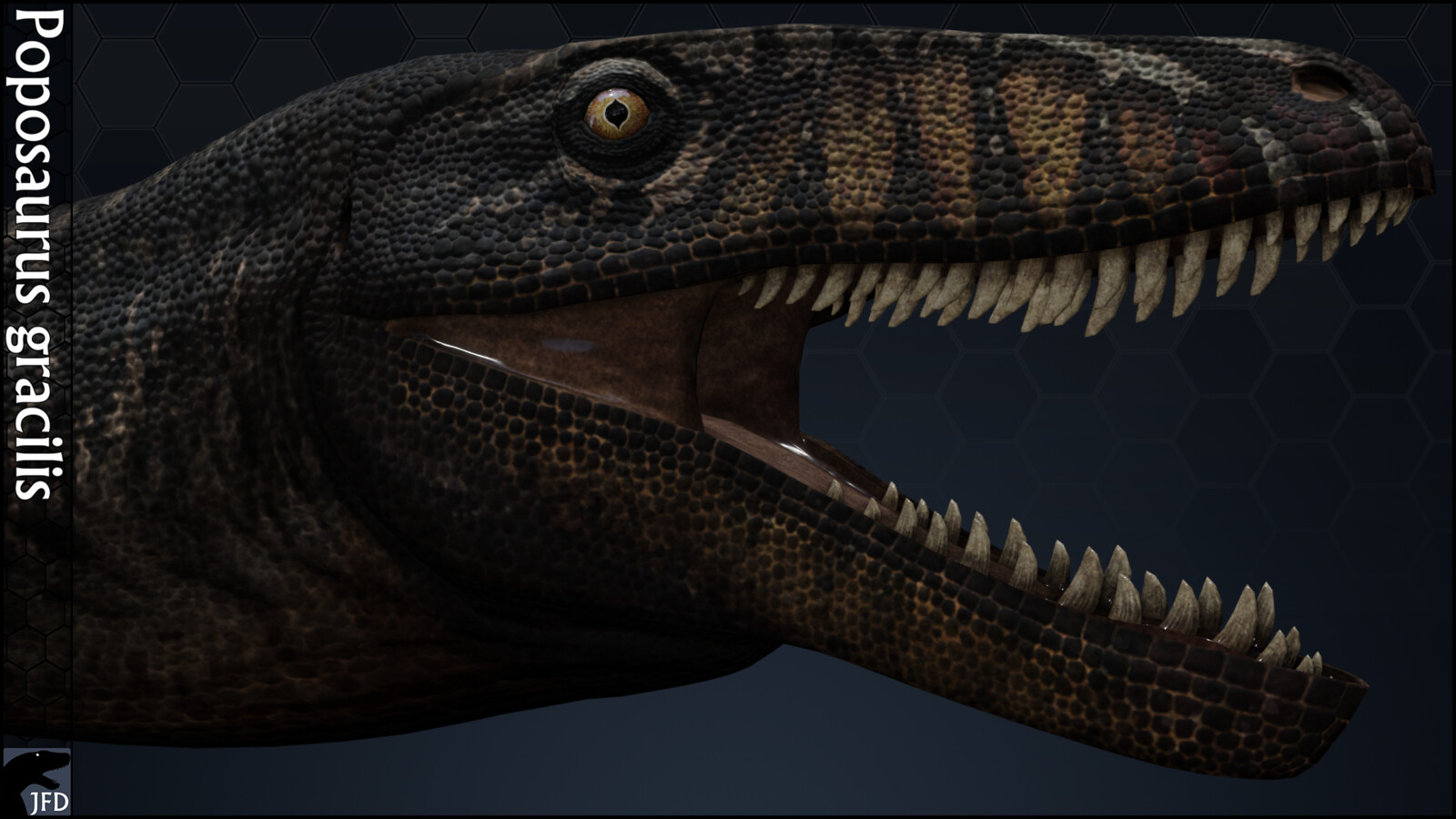 Poposaurus gracilis head render.