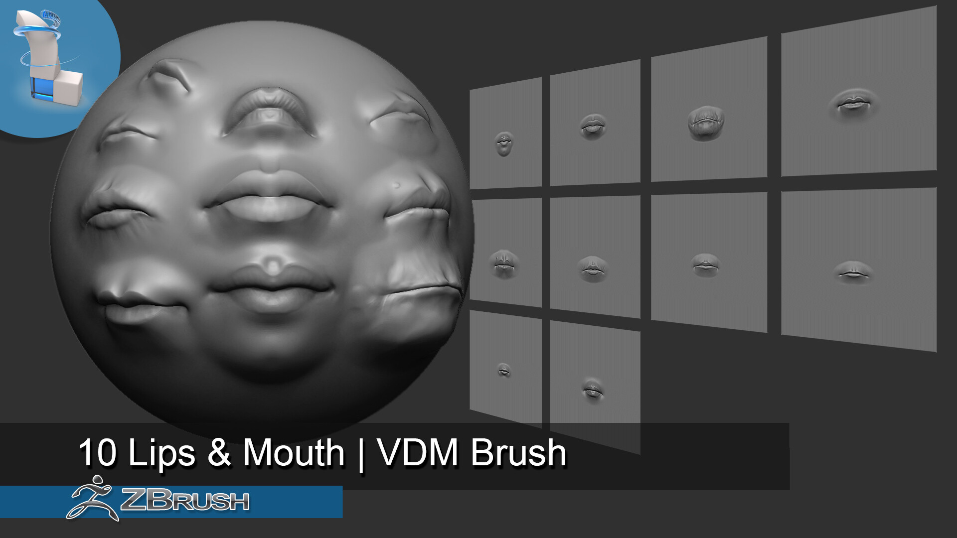 ArtStation Zbrush VDM Lips & Mouth Brush
