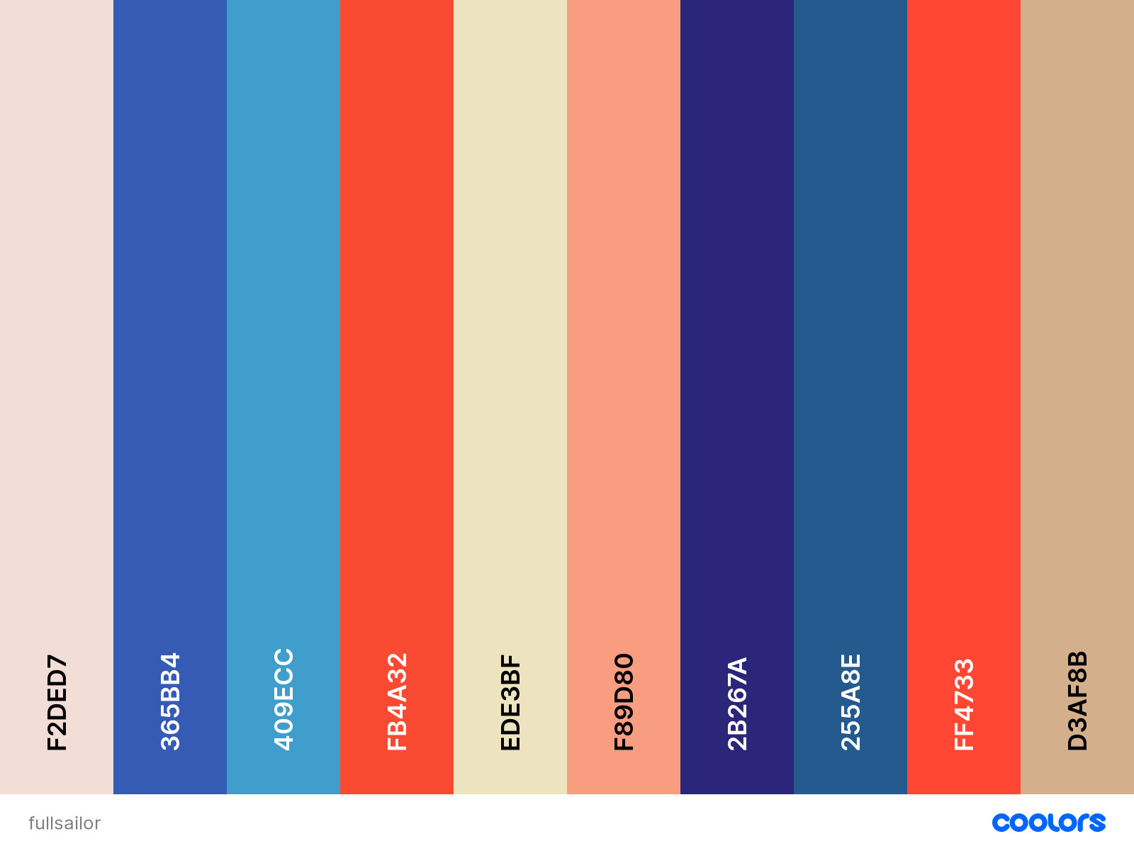 The color palette derived from the original screenshot, made in Coolors. 