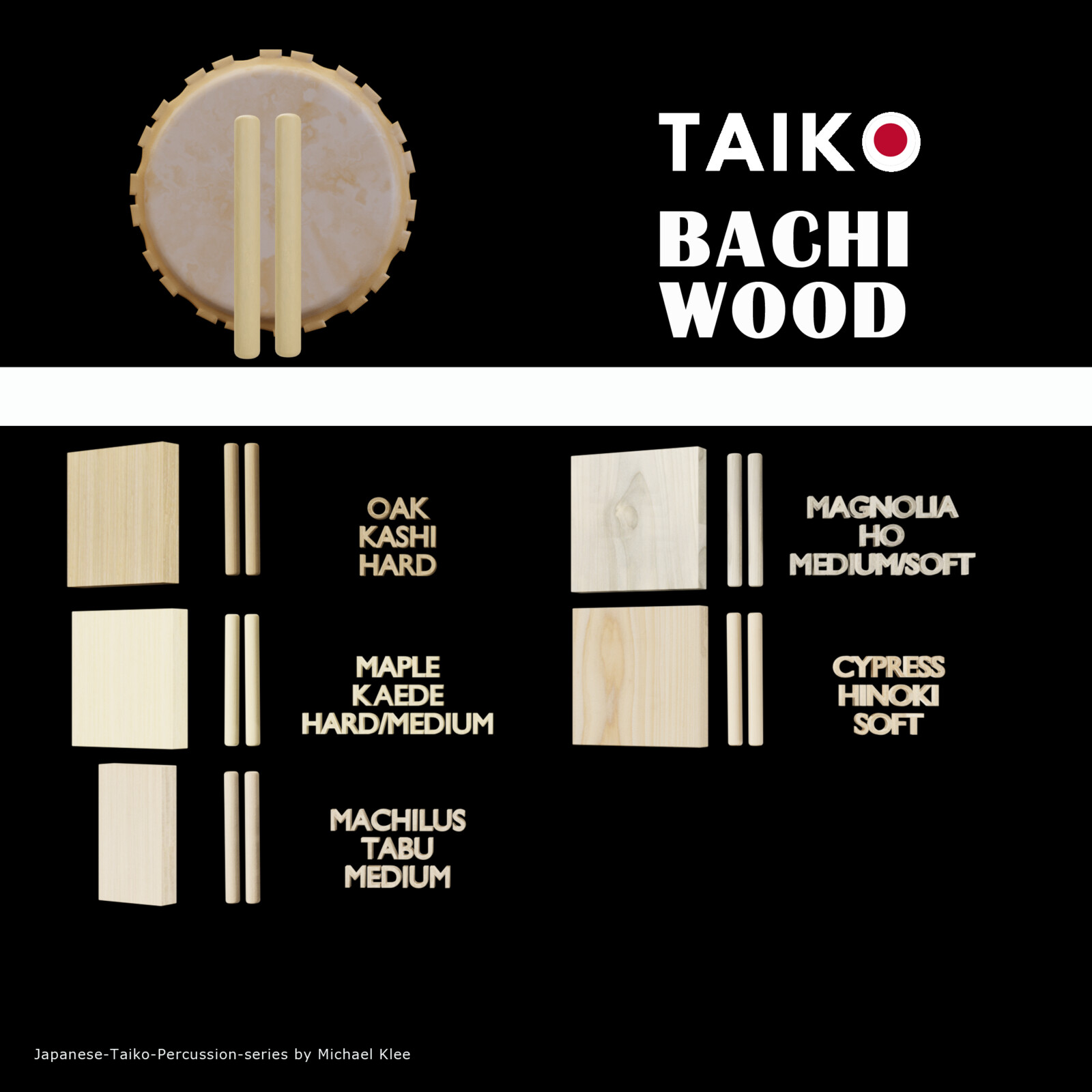 Taiko sticks wood 2