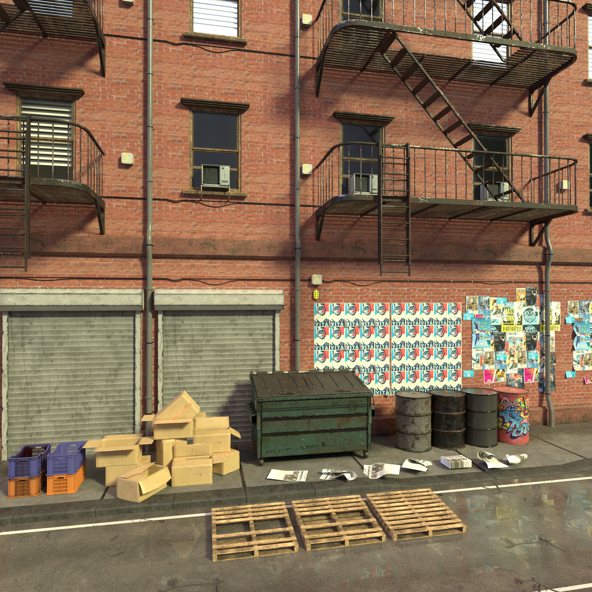New York Alleyway Assets by Y0UKA1 ヨウカイ — ProUser.Me