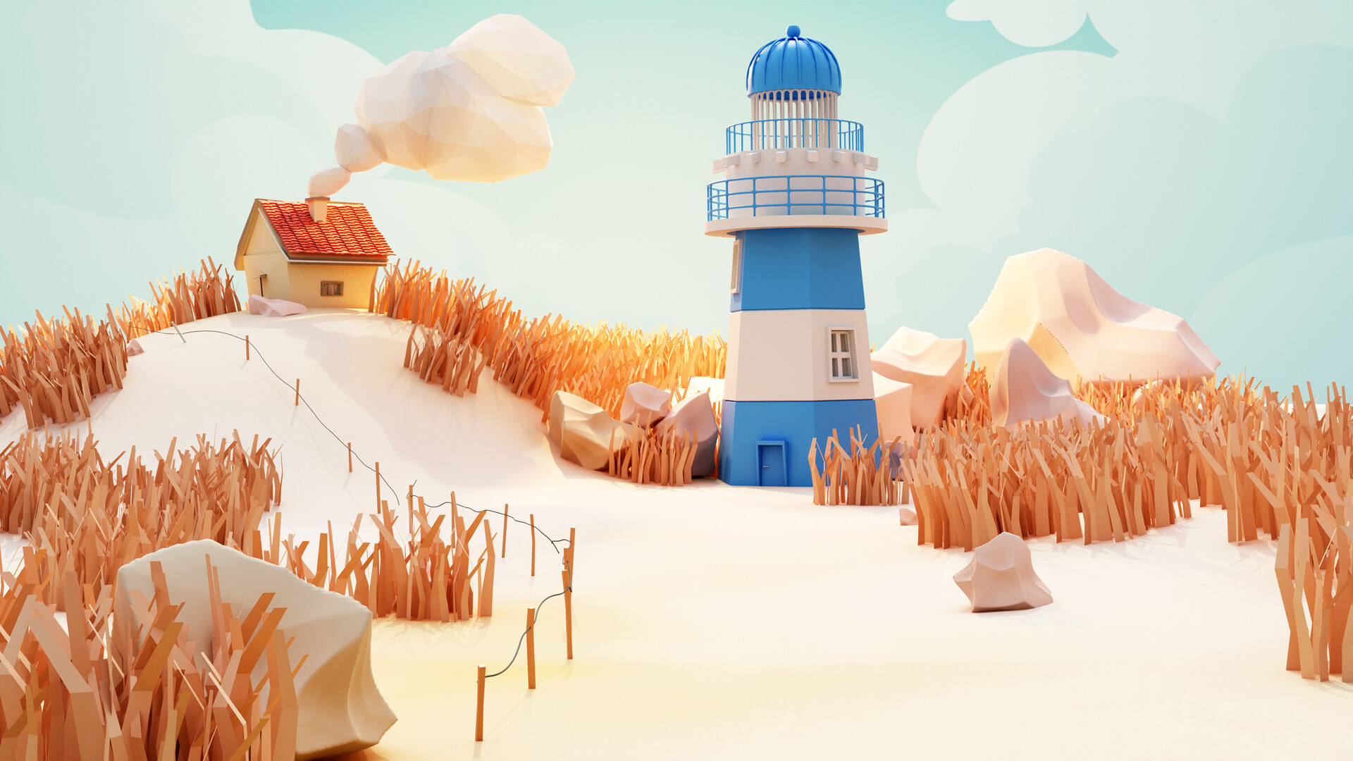 ArtStation - Little Low Poly Lighthouse