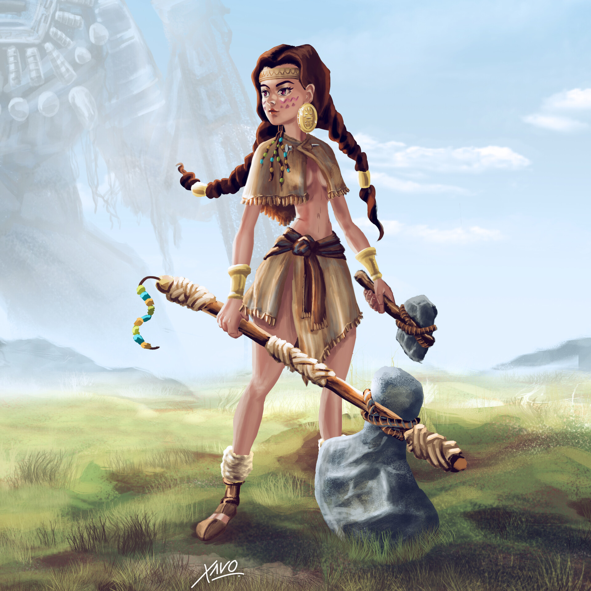 xavo.art - inca warrior